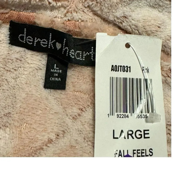 NEW Derek Heart Junior's Large Pink Long Sleeve Plush‎ Hooded Pullover NWT - Picture 7 of 7